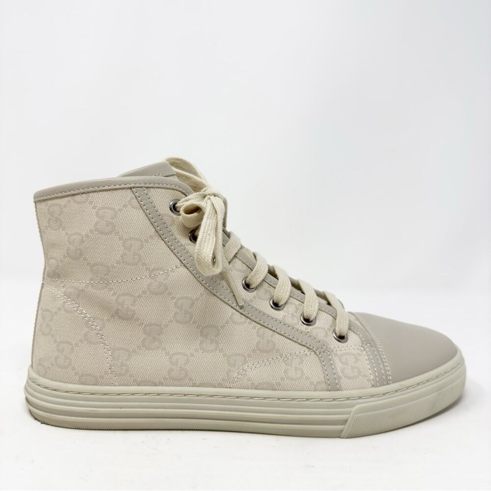 Gucci High Top GG Cap Toe Canvas Sneakers 38 - Picture 5 of 10